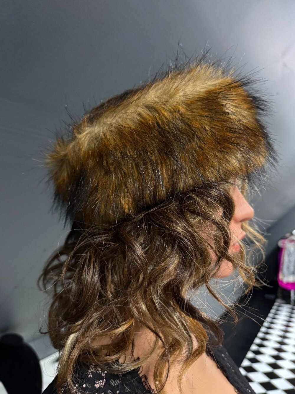 Faux Fur Lined Headband - one size fits all
